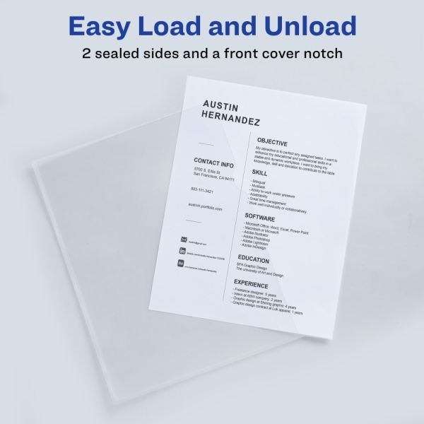 Avery Heavy Duty Plastic Document Sleeves, 8 1/2" x 11", Holds Up To 25 Sheets, Clear, Pack Of 12 - Image 4